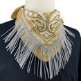 thumbnail image 1 of YUUZONE Unisex Rhinestone Fringe Bandana Cashew Print Embellished Triangle-Scarf, 1 of 19
