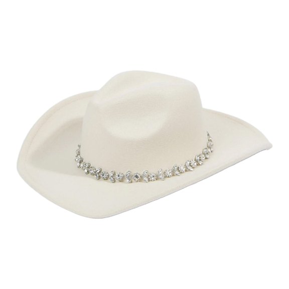 YUUZONE Western Bride to Be Hat Cowboy Hat Glinting Crystal Cowgirl Hat for Bride to be