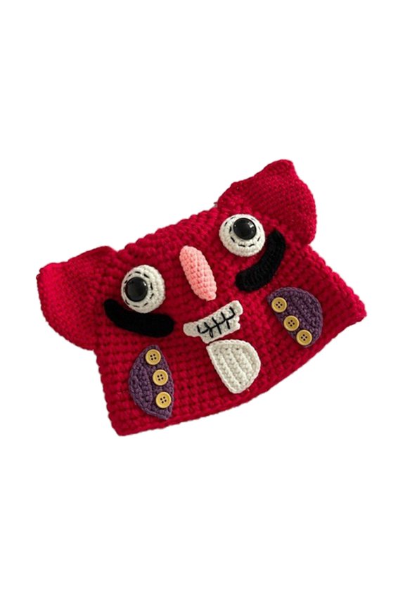 Winter Beanie Hats with Ears Horns Cute Monsters Devil Knitted Hat for Girls Ha110ween Warm Knit Hat for Kids Adults