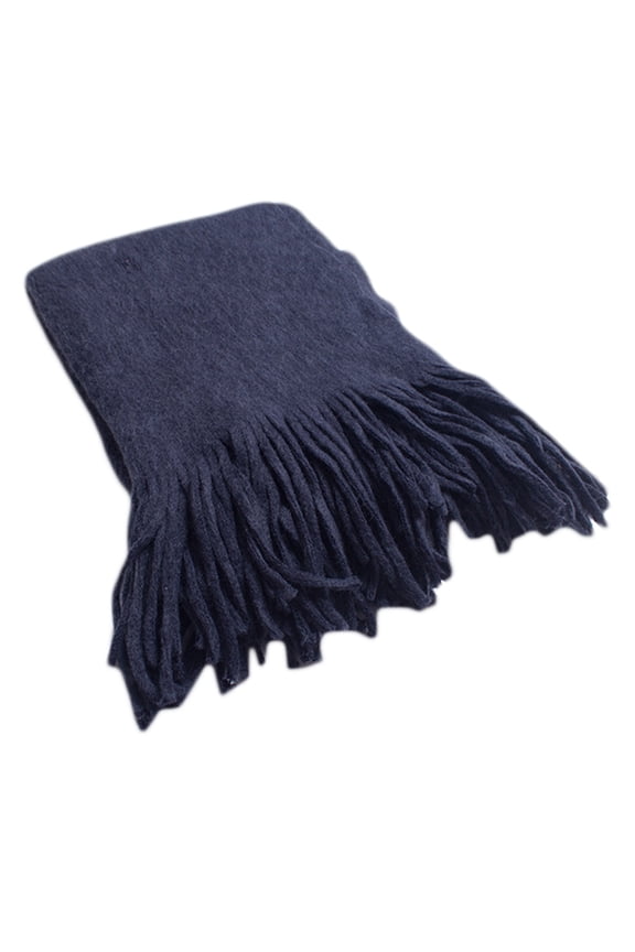Winter Thick Warm Long Scarf Faux Wool Solid Color Tassels Oversized Shawl Wrap