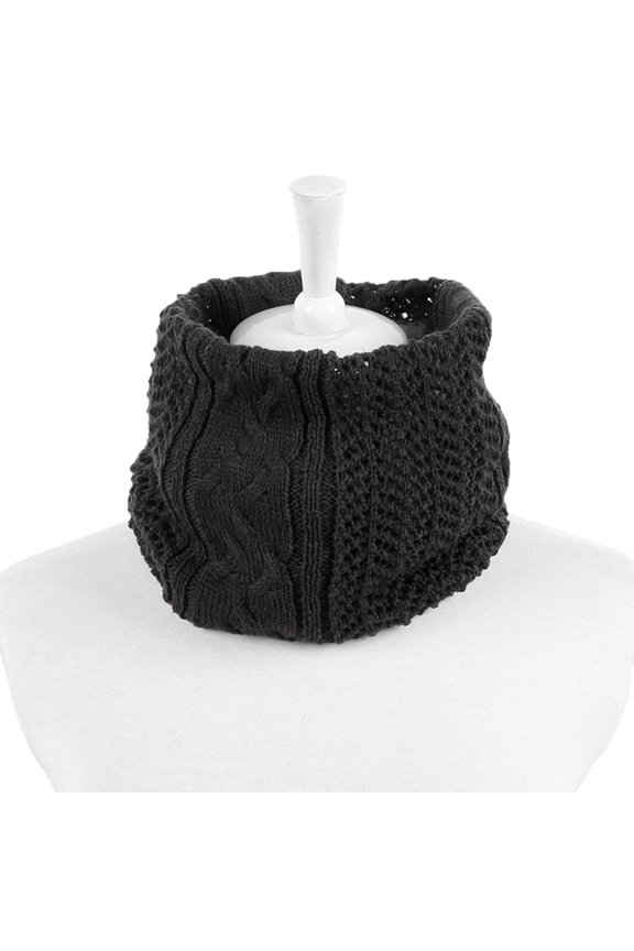 Winter Twist Cable Knit Neck Warmer Gaiter Solid Color Stretch Circle Loop Scarf