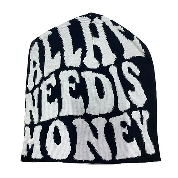 YUUZONE Women Cap Need Is Money Knit Beanies Hat Y2K Beanies Skullies Beanies