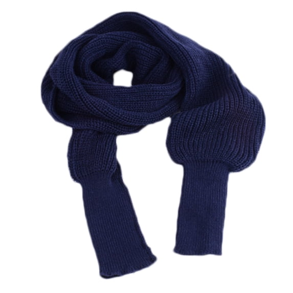 YUUZONE Women Winter Knitted Blanket Long Shawl Wrap with Sleeves Solid Color Crochet Sweater Scarf Multi-Use Poncho Cape Neck Warmer