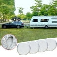 thumbnail image 1 of YUVA 4-Pack RV Tire Covers, Aluminum Foil Cotton, Sun/Rain/Snow Proof, Universal for 24-32in Tires, Motorhome/Trailer/Van, with Storage Bag, 1 of 8