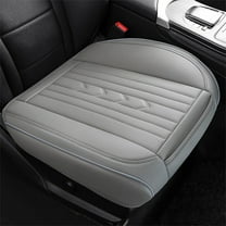 YUVA All-Season Leather Car Seat Cushion, 18.11x18.11in, Gray/Beige/Red, Fully Enclosed, Breathable, Sandwich Mesh