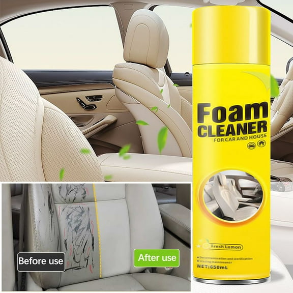 YUVA Car Upholstery Multifunctional Foam Cleaner, Leather Seat Stain Removal, Waterless Wash, Car & Home Use, Mild Formula, Fresh Scent, 650ml
