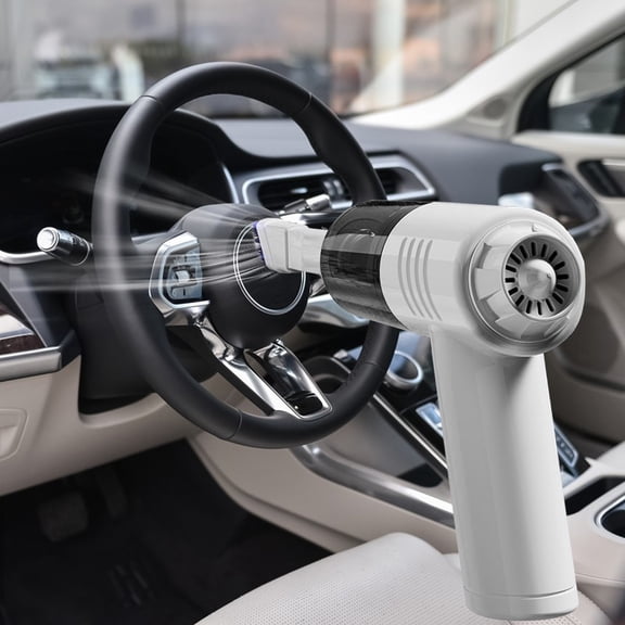 YUVA Handheld Car Vacuum Cleaner, 1200mAh, 65DB, Black/White, USB Charging, Washable Filter, for Car/Home/Office, Strong Suction