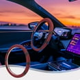 thumbnail image 1 of YUVA Ice Silk Steering Wheel Cover, 15.75x15.75in, Brown/Coffee/Red, Breathable, Anti-Slip, Universal for Sedans/SUVs, Summer Cool, 1 of 7