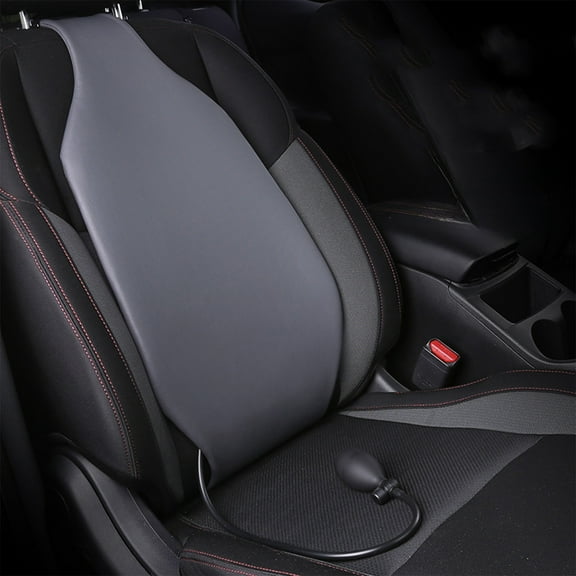 YUVA Inflatable Car Lumbar Support Cushion, Polyurethane, Black/Red/Gray/Coffee/Beige, Skybag Technology, Adjustable, Relieves Waist Pressure, Universal