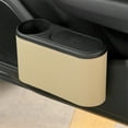thumbnail image 1 of YUVA Leather Car Trash Can, Black/Beige/Brown, Leak-Proof, Hanging Design, Fits Door/Cup Holders, Stores Garbage/Umbrellas, 1 of 8