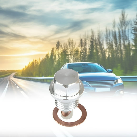 YUVA Magnetic Oil Pan Screw, Aluminum Alloy, Black/Silver/Purple, Universal Fit, Enhances Engine Performance, Easy Install