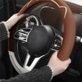 thumbnail image 1 of YUVA Thin Anti-Slip Car Steering Wheel Cover, Leather, 14.96x14.96in, Pink/Blue/Black/Red/Coffee, 4-Season Use, Fits 36-40cm Wheels, 1 of 6
