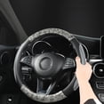 thumbnail image 1 of YUVA Wood Grain Steering Wheel Cover, Breathable Silicone, Universal Fit 36-40cm, All Season, Anti-Slip & Easy to Clean, 1 of 6