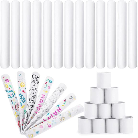 YUVERA Slapband bracelets,Slap Bracelets White, Party Snap Bracelets Bulk DIY Craft
