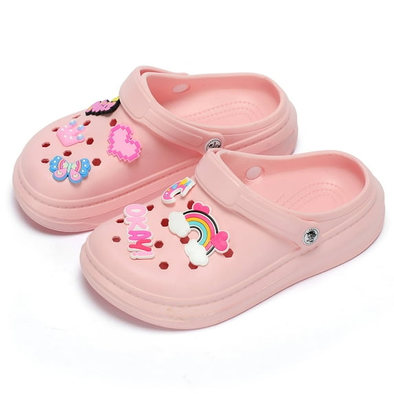 YUWOZIZ Women's Garden Clogs, Thick Sole EVA Platform Clogs Lightweight Adjustable Slide Quick Drying Summer Beach Pool Water Shoes Pink 4041