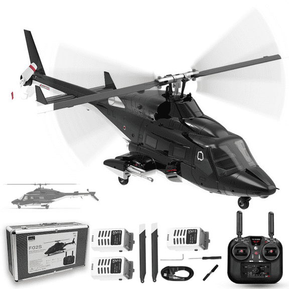 YUXIANG F02S Airwolf RC Helicopter with Optical Flow Positioning, 1/34 Scale 6G Stabilization System Helicopter, 2.4G Remote Control Military Aircraft Model for Adults Advanced Hobbyists