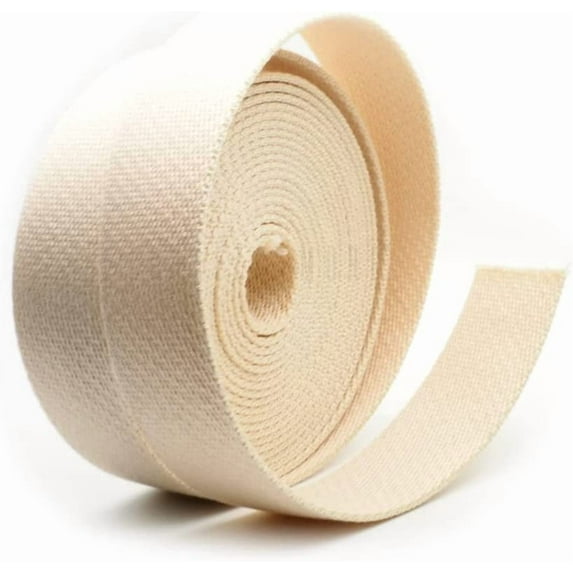 YUXNET Heavy Cotton Webbing - Straps for Arts and Crafts, Luxury Bag Strap High Density Webbing (1 1/2 Inch x 5 Yards, Beige) Beige 1 1/2 Inch x 5 Yards