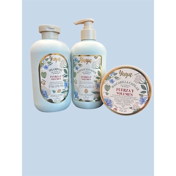 YUYA Fuerza y Volumen Set - Shampoo, Conditioner (15.2 OZ each), and Mask (11.8 OZ)