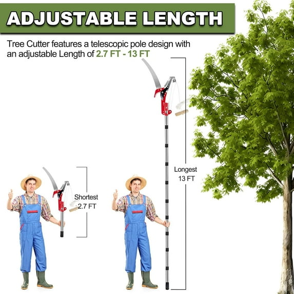 YUYAN-13ft Pole Saws for Tree Trimming, Lightweight Stainless Steel ...