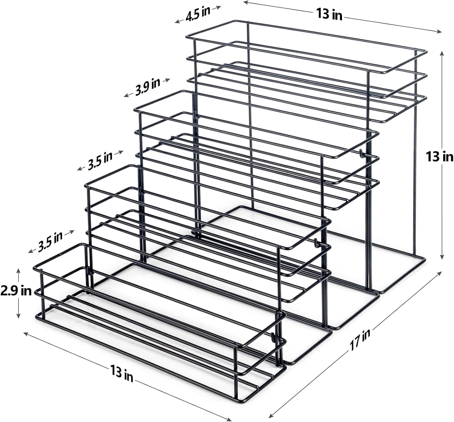 YUYAN-16 Bottle Capacity Coffee Syrup Organizer 4 Tier Coffee Syrup ...