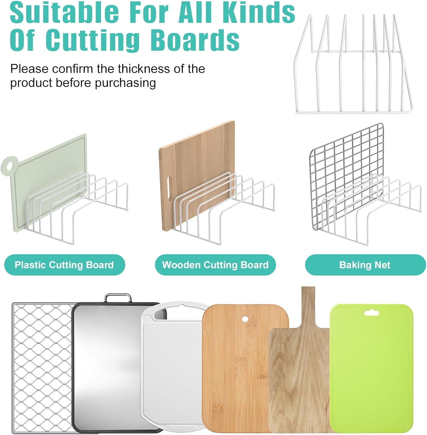 YUYAN-[2-Pack] Large Cutting Board Organizer, Cutting Board Holder Rack ...