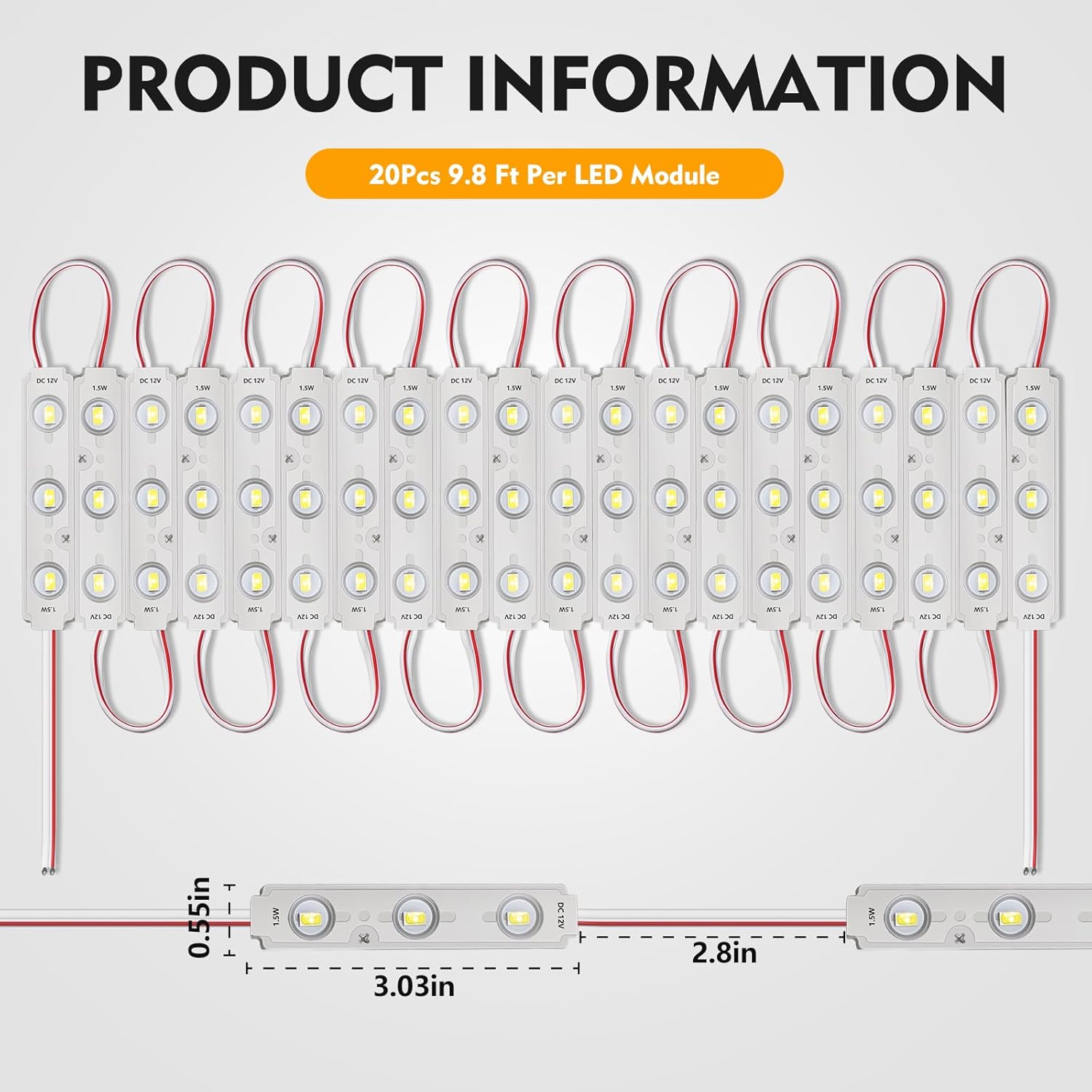 YUYAN-20 Pcs LED Module Replacement Lights for Inflatables, White 6500K ...