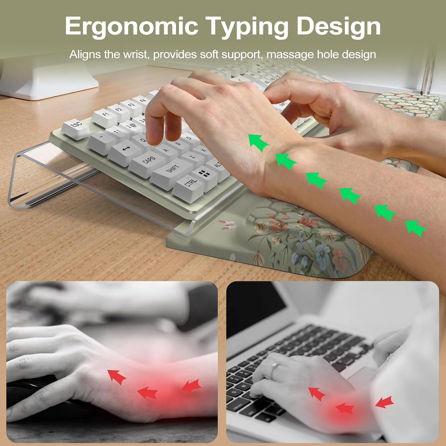 YUYAN-Computer Keyboard Stand, Wrist Rest with 3-Level Height ...