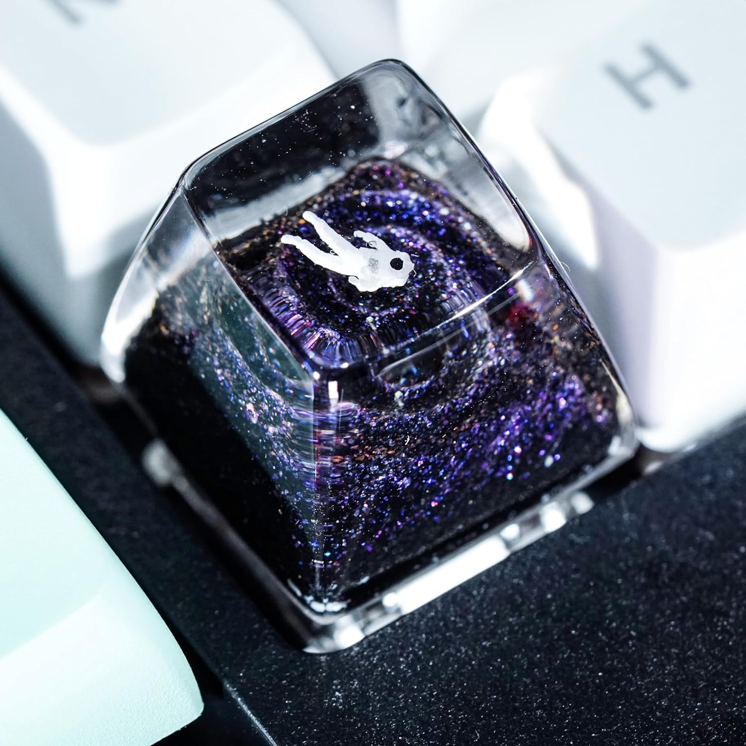 YUYAN-Galaxy Astronaut Space Keycap SA Profile Purple Galaxy Astronaut ...
