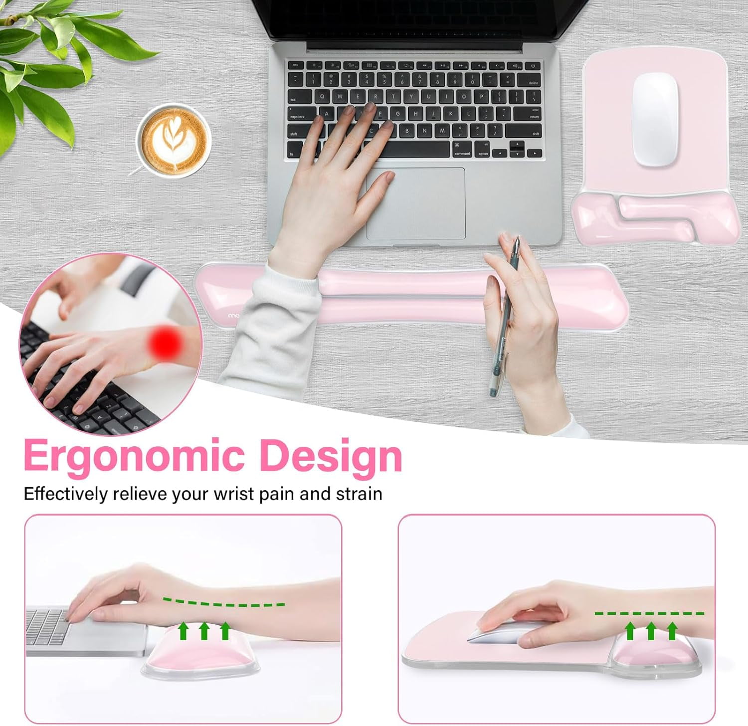 YUYAN-Gel Wrist Rest Support for Mouse Pad&Keyboard Set, Irregular ...