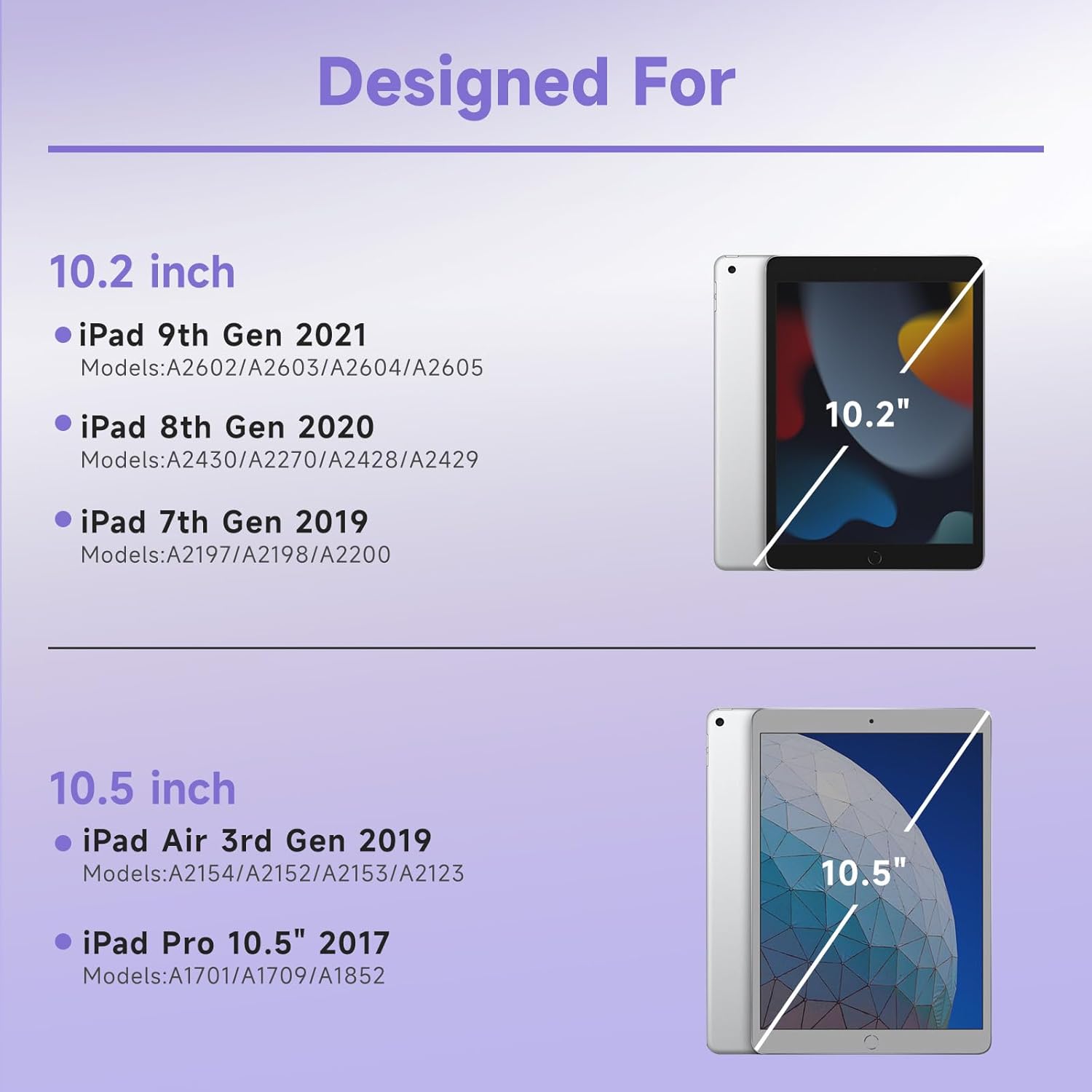 YUYAN-Keyboard Case for iPad 9th/8th/7th Generation 10.2 inch 2021/2020 ...