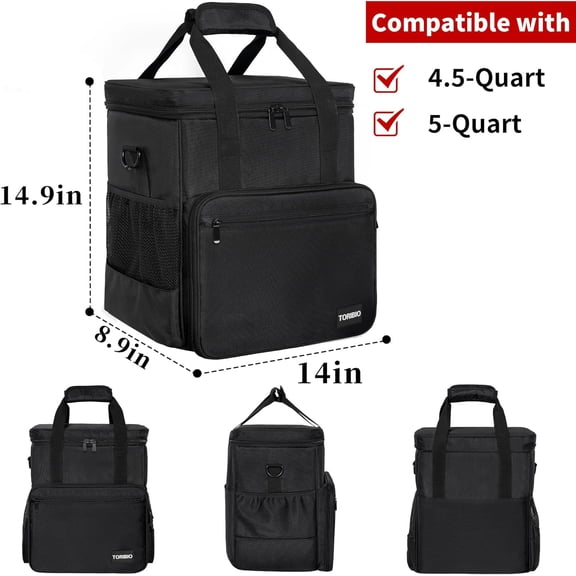 YUYAN-Kitchen Mixer Storage Bag Compatible with KitchenAid and Extra Accessories, Mixer Portable Carrying Bag/Case fit for 4.5-Quart and 5-Quart Mixers, 14" x 8.9" x 14.9"