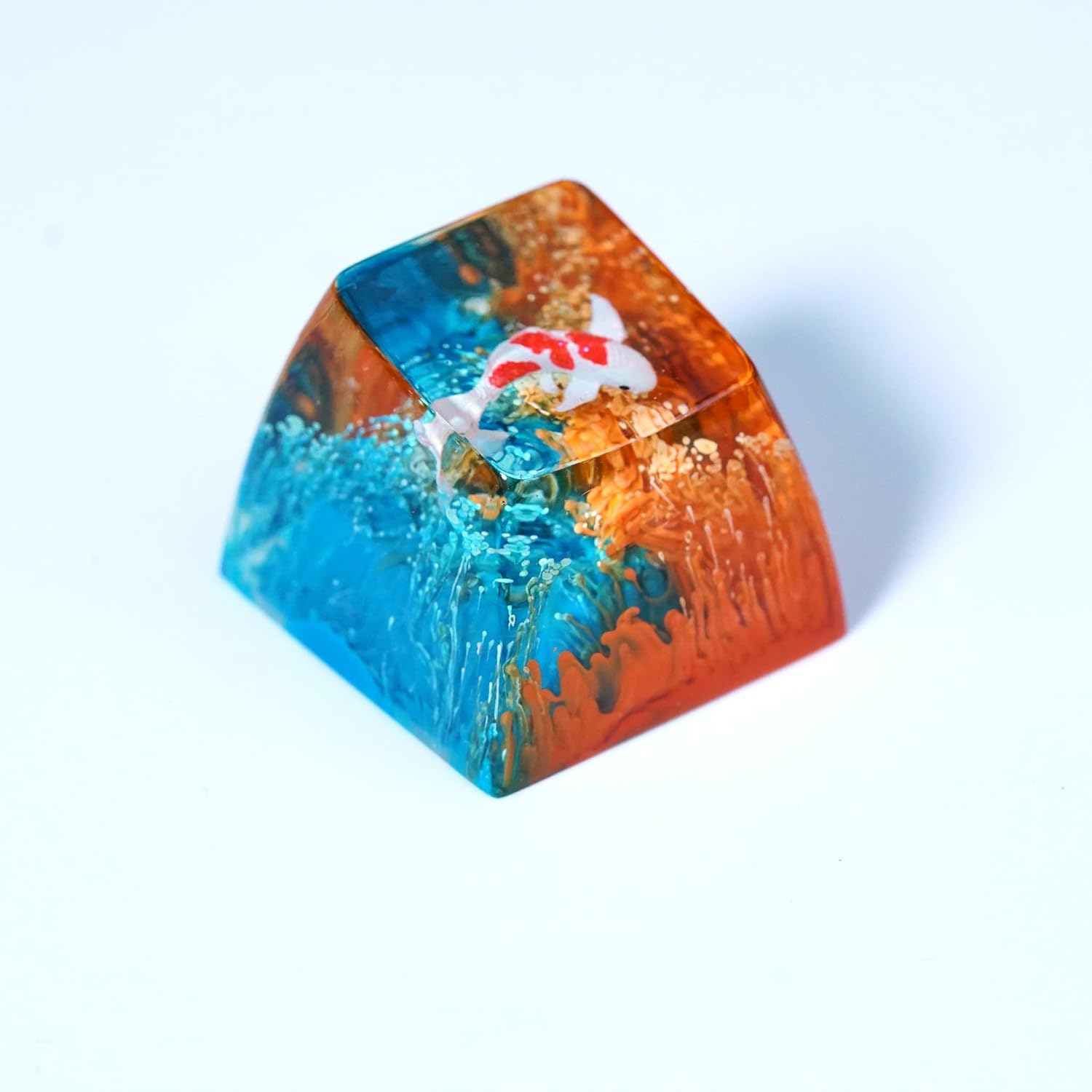 YUYAN-Kohaku Koi Fish Artisan Keycap Orange and Blue Ocean Coral Reef ...