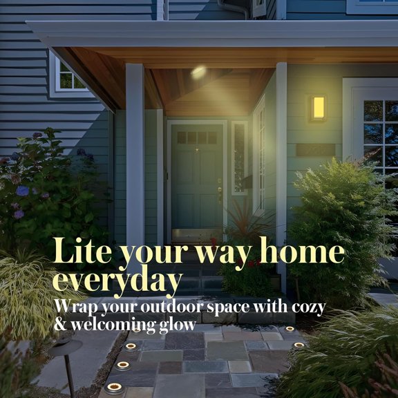 YUYAN-Solar Ground Light 8 Packs, Upgraded 16-LEDs Solar Outdoor Light for Patio, Mower-Friendly Withstand 200lbs Solar Powered Lights, IP66 Waterproof & Reusable Spike, Warm White