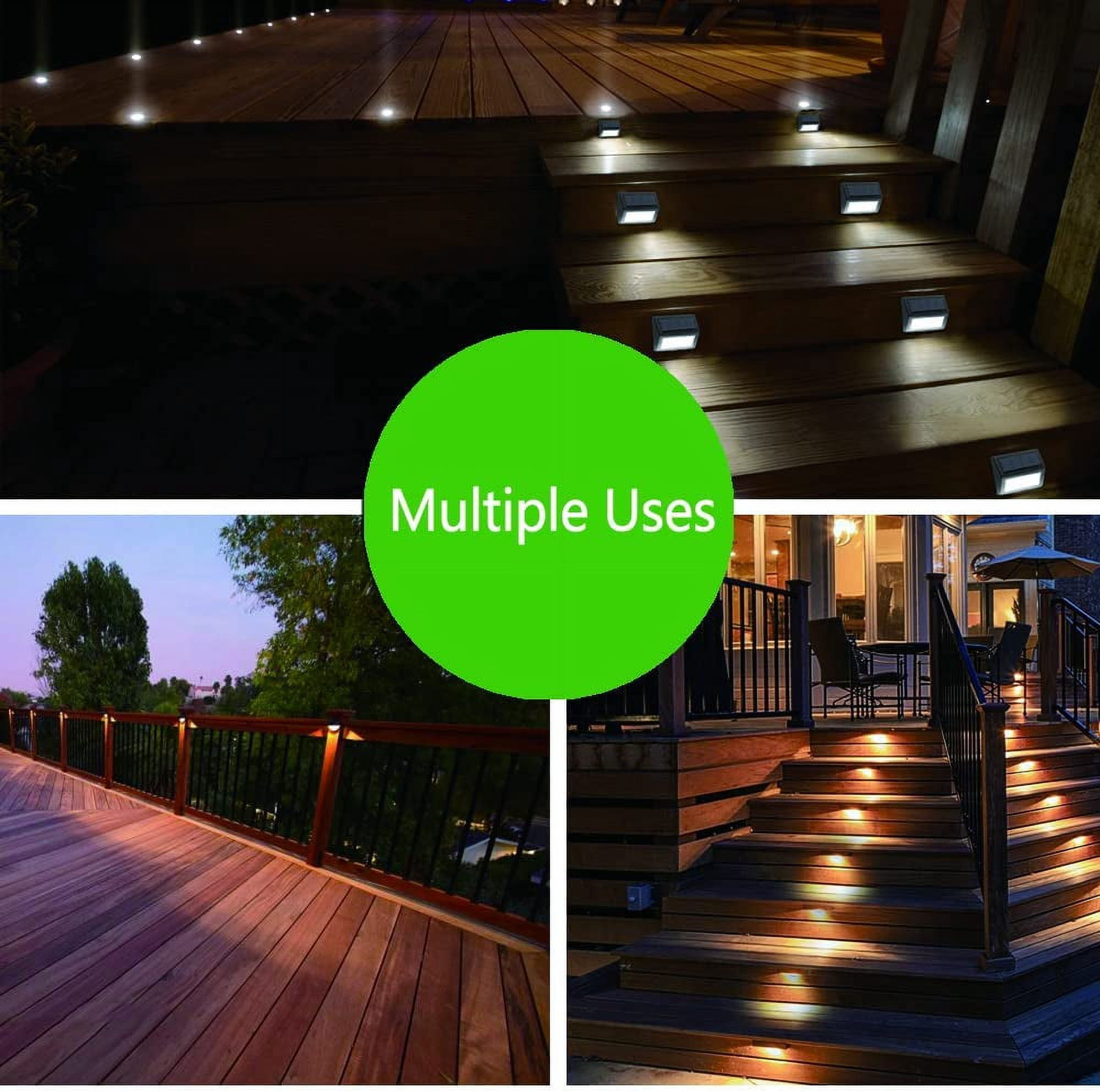 YUYAN-Solar Lights Outdoor, Waterproof Solar Powered Deck Step Lights ...