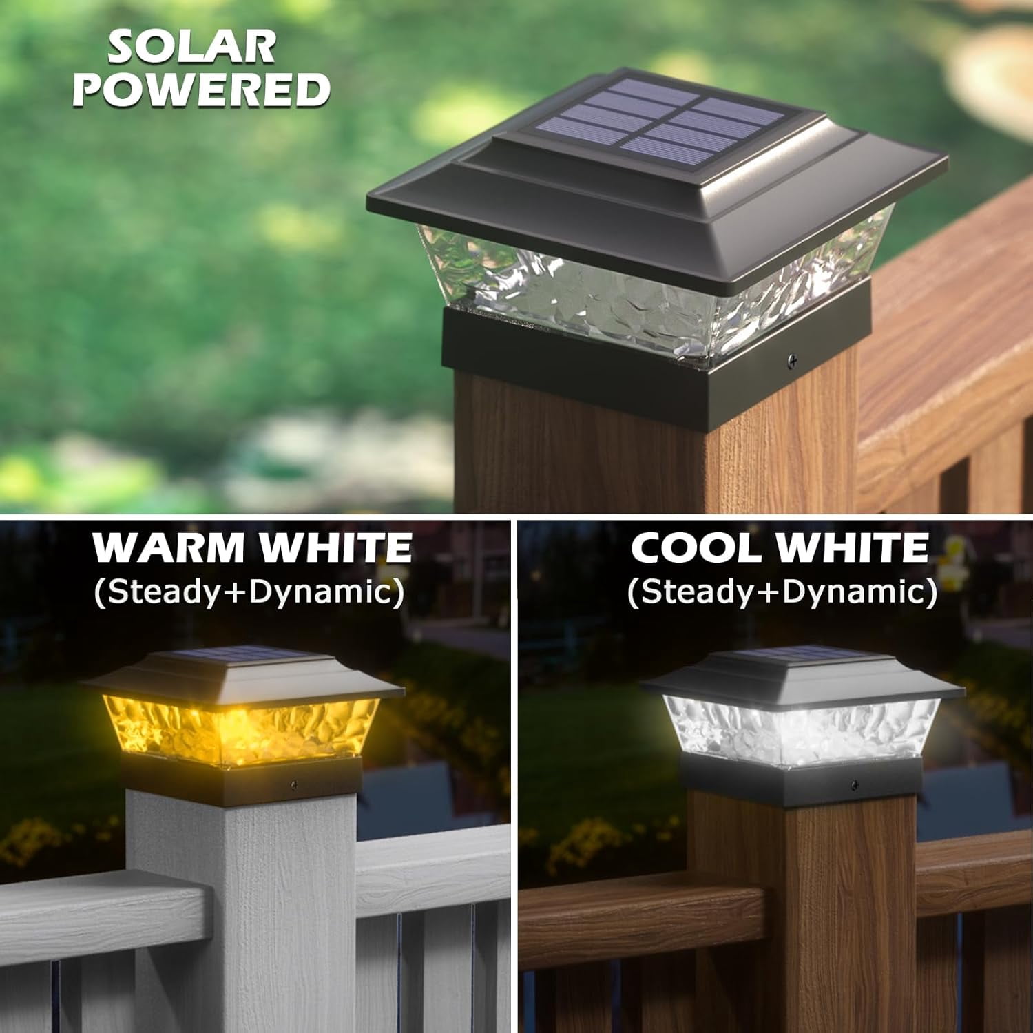 YUYAN-Solar Post Lights Outdoor 12 LEDs 4 Modes Post Cap Light for 4x4 ...