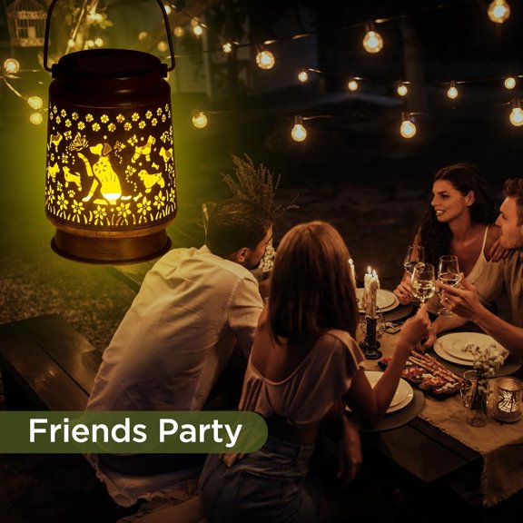 YUYAN-Women Birthday Gift Solar Dog Lanterns Outdoor Garden Decor Mother's Day Gift Mom Grandma Birthday Gift Dog Lovers Gifts Hanging Lights Solar Decor Dog Lamp Outside for Yard, Patio, Backyard