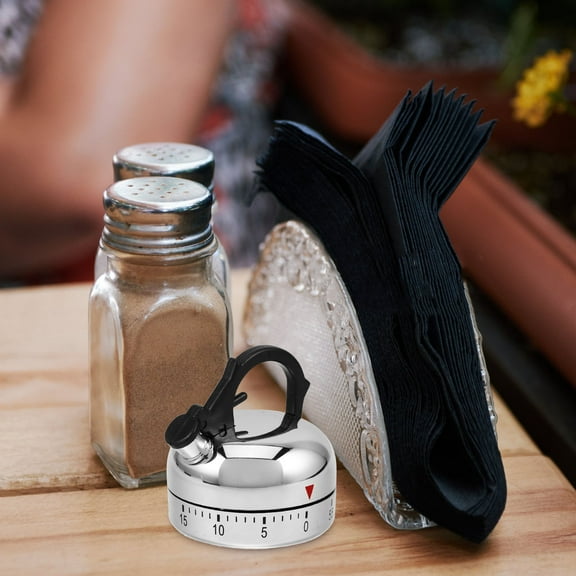 YUYUETIME 1 Set Mechanical Kitchen Timer Kettle Shaped for Seniors and Work