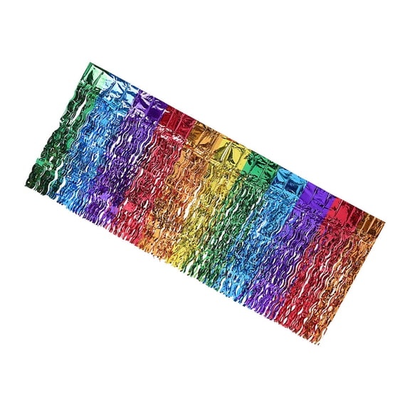 YUYUETIME Hawaii Foil Tinsel Fringe Table Skirts Plastic 1 Set For Baby Shower
