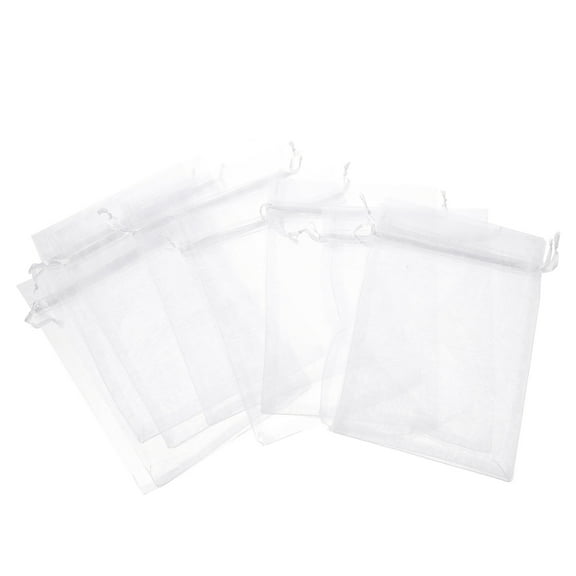 YUYUETIME 100Set Party Favor Bags White Synthetic Material for Birthday Festival 7.1x5.1in