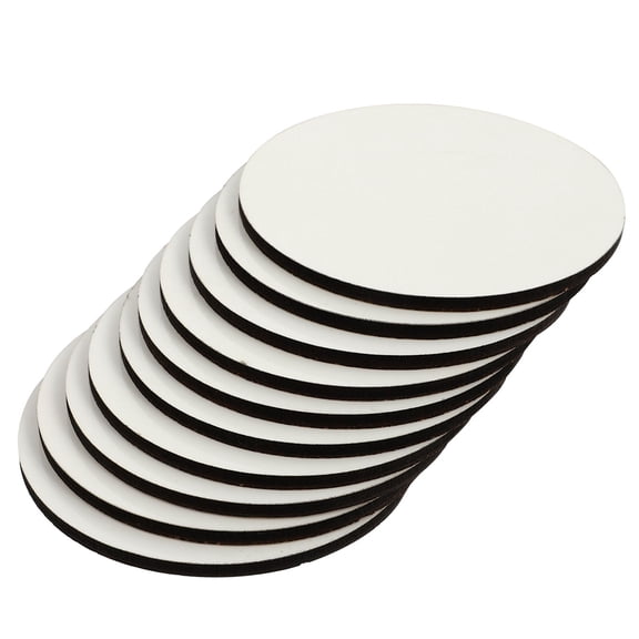 YUYUETIME 10Pcs Round Practical Coasters Mdf Cup Pads White Heat Proof Table Mat