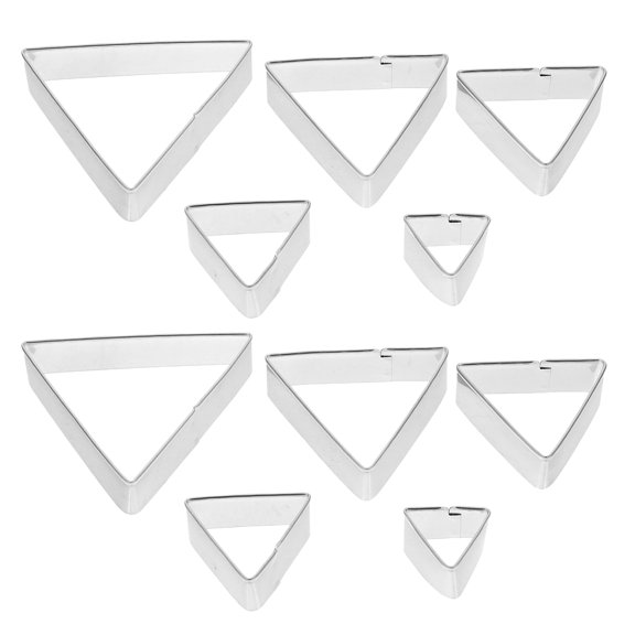 YUYUETIME 10Pcs Triangle Cookie Mold Stainless Steel for Kitchen DIY Biscuit Mold Plated Silver Color
