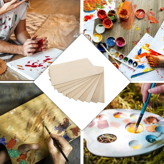YUYUETIME 10Pcs Unfinished Wood Panels for DIY Projects and Wood Burning Projects