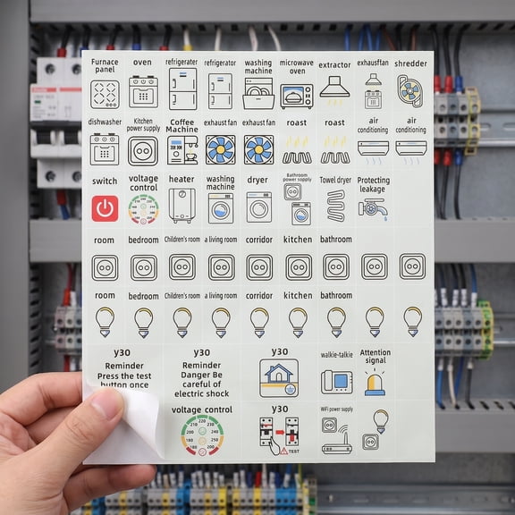 YUYUETIME 10-Pack Printable Electrical Panel Box Labels with Clear for Efficient and Organized Wiring Management