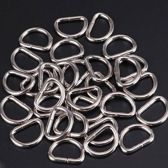 YUYUETIME D Rings Iron Silver for Diy Accessories and Craft Projects 120Pcs