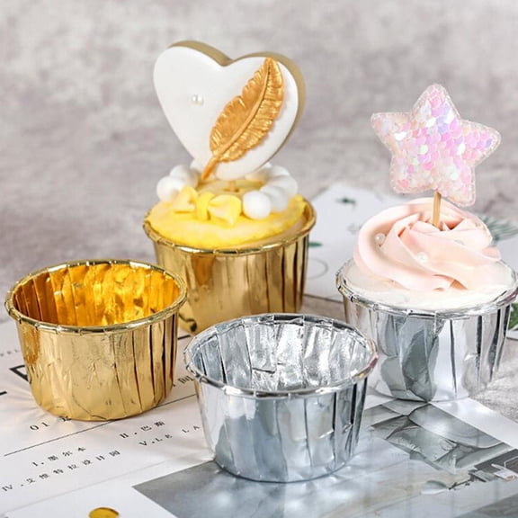 YUYUETIME 150Pcs Cupcake Wrapper Disposable Paper Cups Biodegradable for Dessert Shops and Concessions