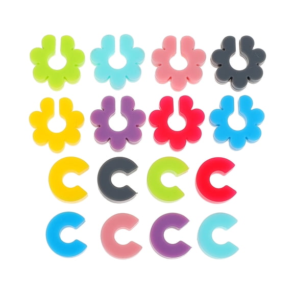 YUYUETIME 16Pcs Party Theme Glass Markers Half Circle Shape Assorted Color Silicone Cup Labels