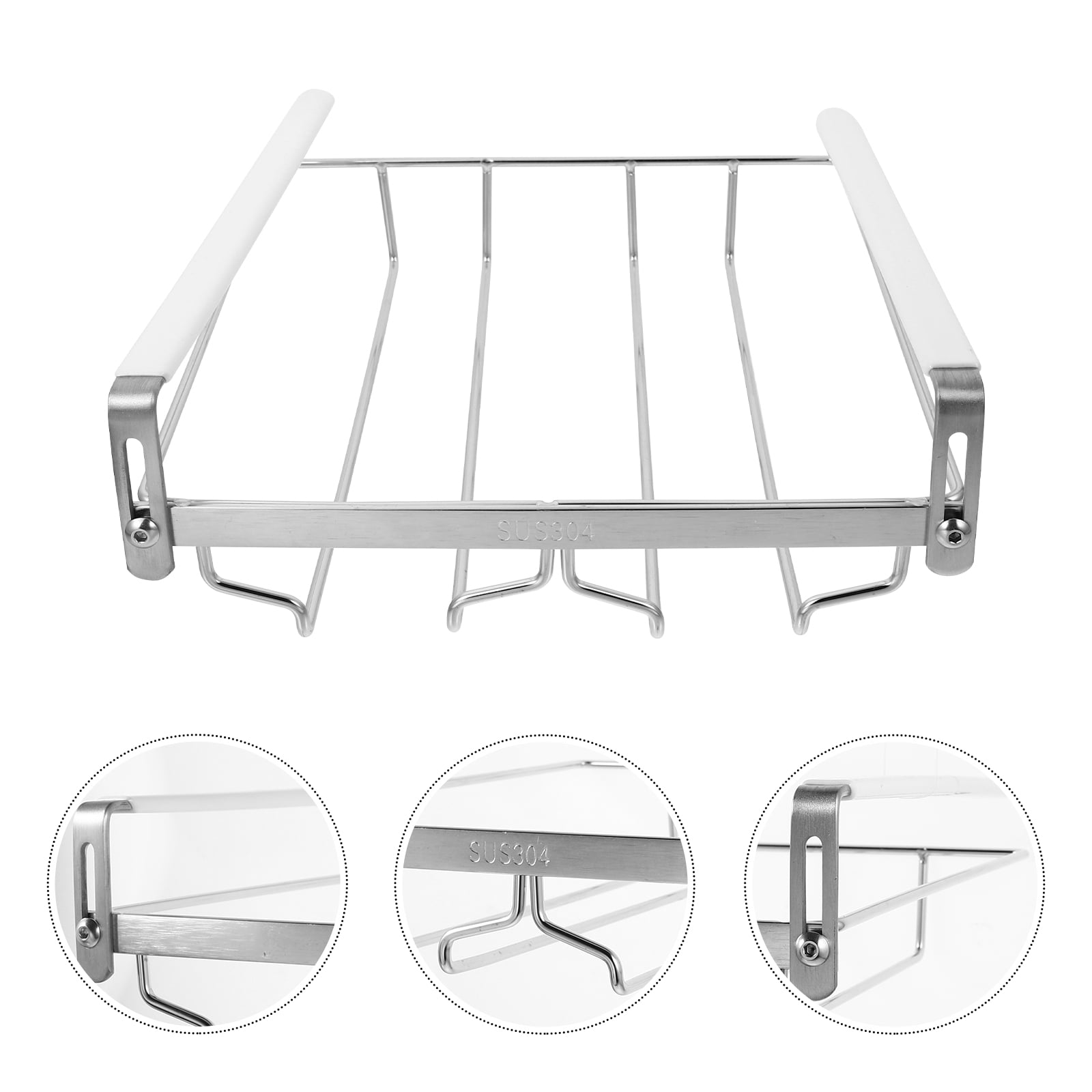 YUYUETIME 1Pack Glass Holder Wine Glass Rack Silver Double Rows - 11 ...