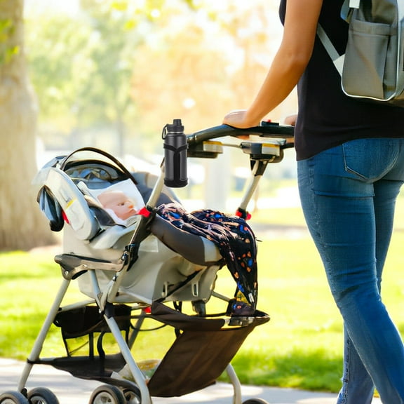 YUYUETIME 1Pack Stroller Cup Holder Attachment for Wheelchair and Bicycle Simple Appearance Black