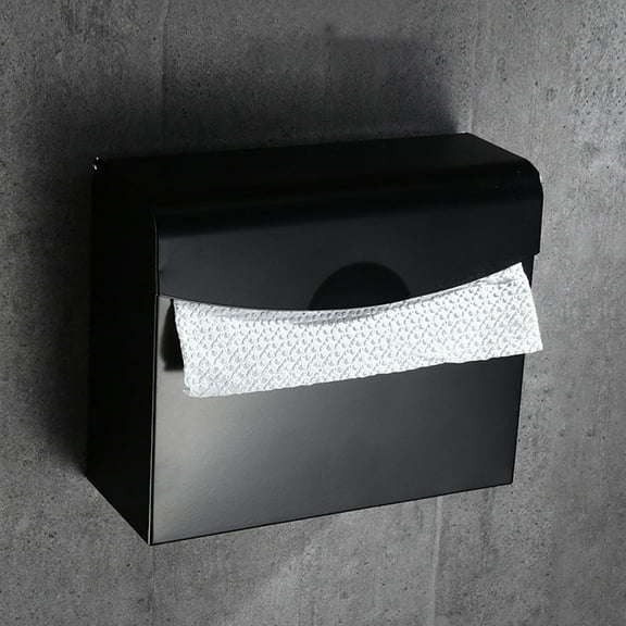 YUYUETIME 1Pack Tissue Holders for Bathrooms Rectangular Shape Black Aluminum for Use