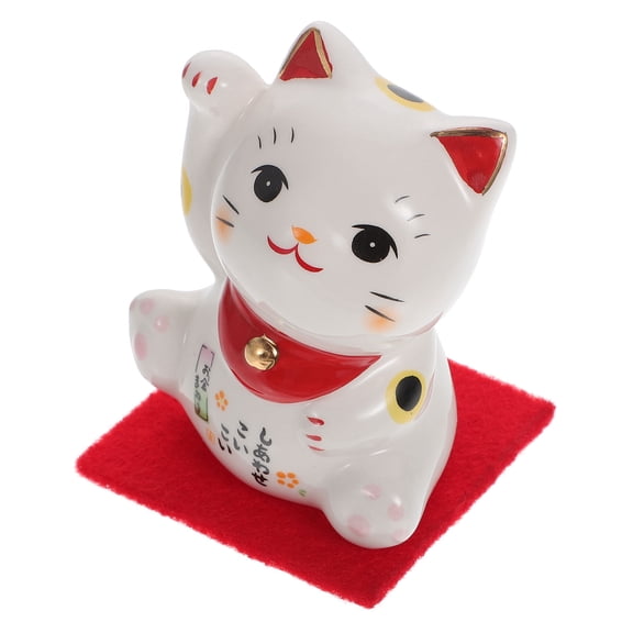 YUYUETIME 1Pc White Ceramic Cat Decor for Desktop with Fine Craftsmanship and Elegant Design